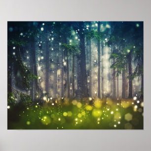 Fairytale Waldbaum Landschaft Poster