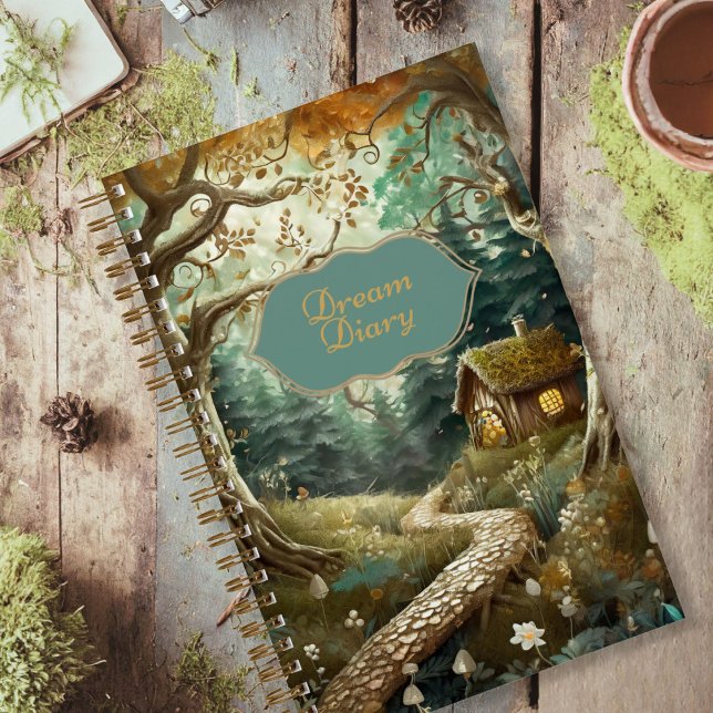 Fairytale Woodland Dream Taary Journal Notizbuch (Fairy woodland dream diary featuring a nostalgic fairytale scene.)