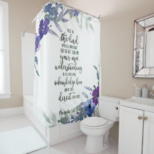 Fais confiance au Seigneur rideau de douche floral