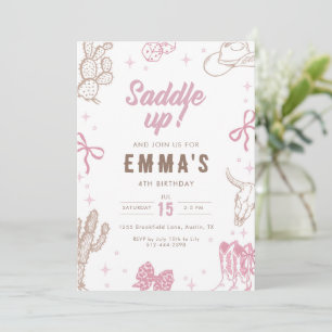 Fais Ton Cheval, Invitation d'Anniversaire Cowgirl