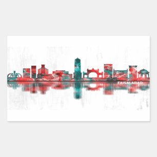 Faisalabad Pakistan Skyline Rechteckiger Aufkleber