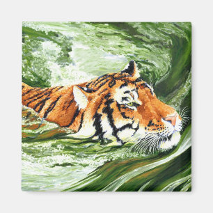 Faisant des vagues - aimant de tigre de natation