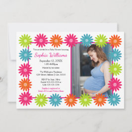 Faisceaux colorés - Invitation Baby shower