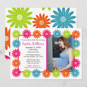 Faisceaux colorés - Invitation Baby shower