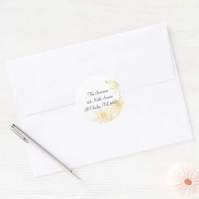 Faisceaux jaune pâle Adresse de retour Stickers ro (Enveloppe)