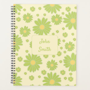 Faisceaux verts sur Jaune_ Floral Script