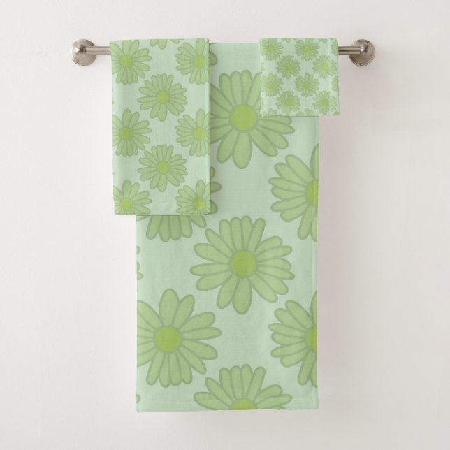 Faisées vertes modernes Ditsy motif floral élégant (En situation)