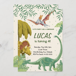 Faisons la fête comme un dinosaure Invitation d'an