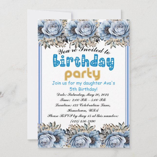 Faisons la fête : Invitation de Bish pour l'annive (Devant)