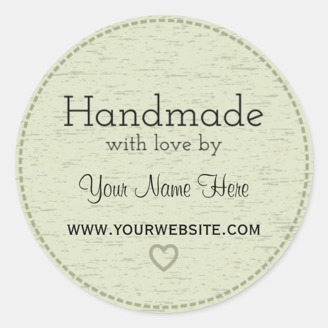 Fait à la main avec amour | Stickers d'entreprise  (Devant)