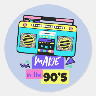 Fait dans autocollants nostalgiques drôles des
