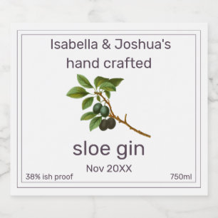 Fait maison avec amour Sloe Gin étiquette