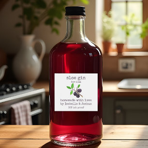 Fait maison avec amour Sloe Gin étiquette