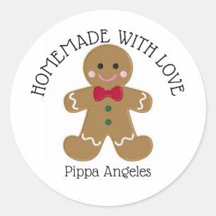 Fait maison avec Love Gingerbread homme étiquettes