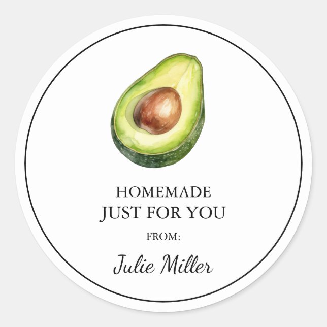 Fait maison juste pour vous avocat étiquette (Devant)
