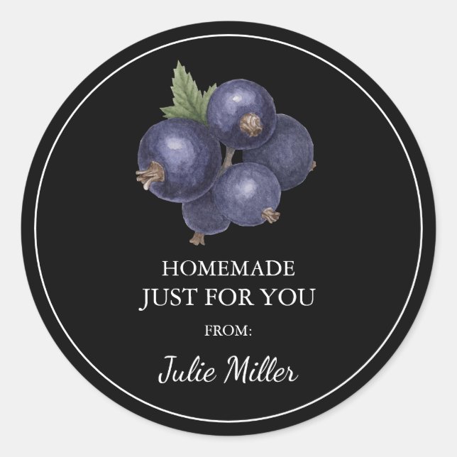 Fait maison juste pour vous cassis étiquette (Devant)