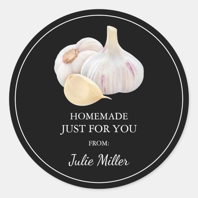 Fait maison juste pour vous étiquette ail (Devant)