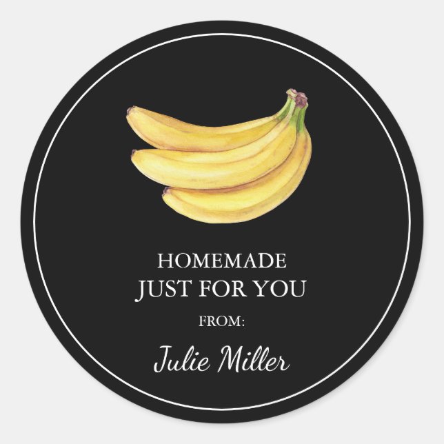 Fait maison juste pour vous étiquette banane (Devant)