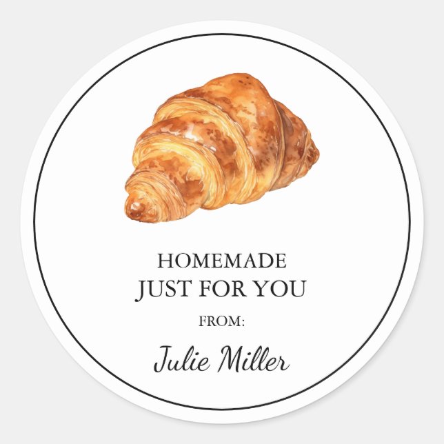 Fait maison juste pour vous étiquette croissant (Devant)