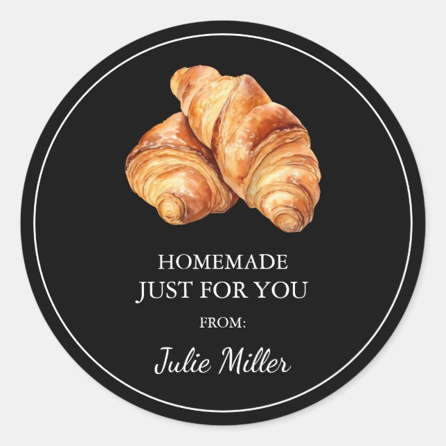 Fait maison juste pour vous étiquette croissant (Devant)