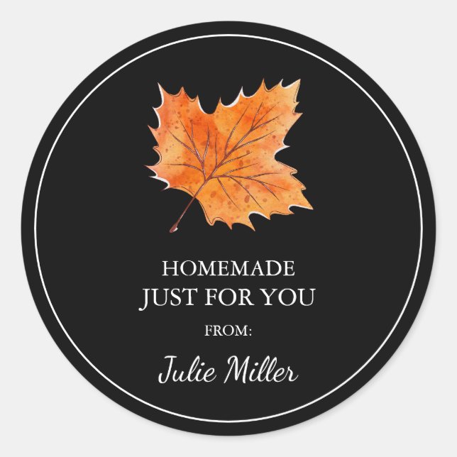 Fait maison juste pour vous étiquette d'érable (Devant)