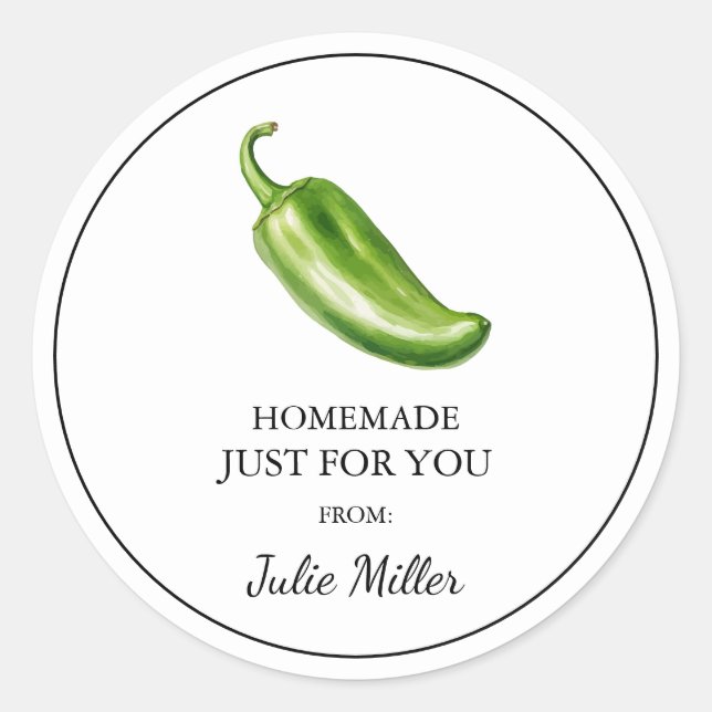 Fait maison juste pour vous étiquette jalapeno (Devant)