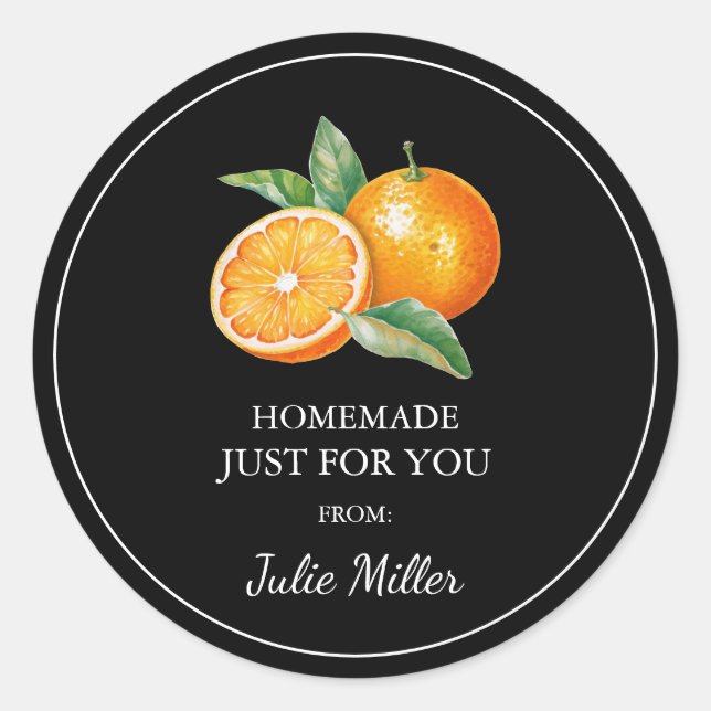Fait maison juste pour vous étiquette orange (Devant)