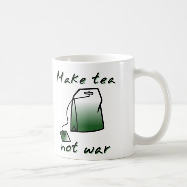 Faites à guerre de thé pas l'humour drôle de tasse (Droite)