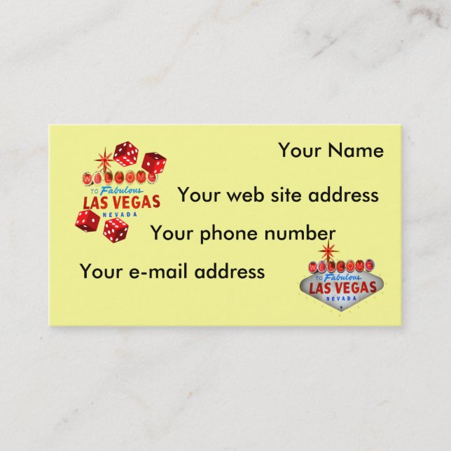 Faites bon accueil à Las Vegas au carte de visite (Devant)