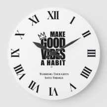 FAITES DE GOOD VIBES UN HABIT | Horloge murale acr