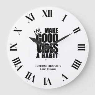 FAITES DE GOOD VIBES UN HABIT Horloge murale acr
