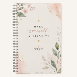 Faites de Vous une Priorité Cahier Floral Botaniqu