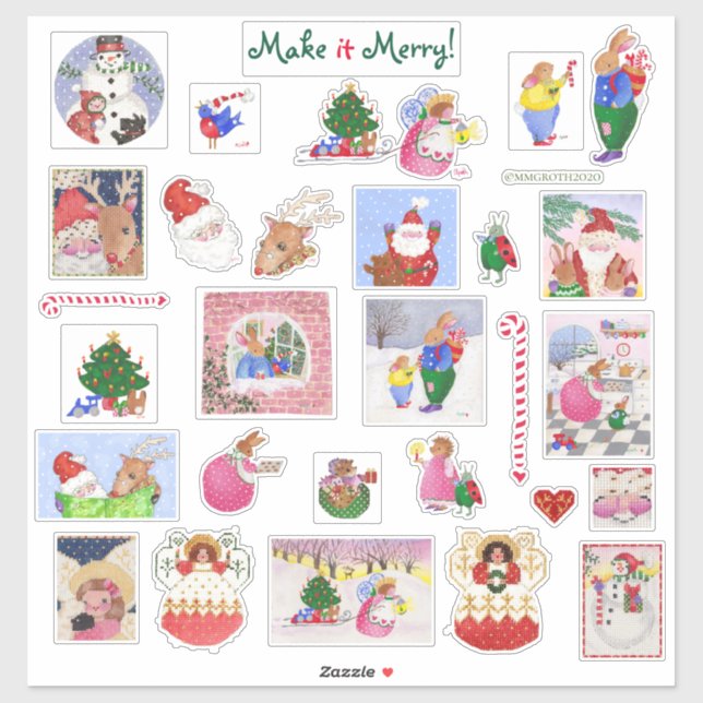 Faites-le Joyeux ! Stickers de Noël (Feuille)