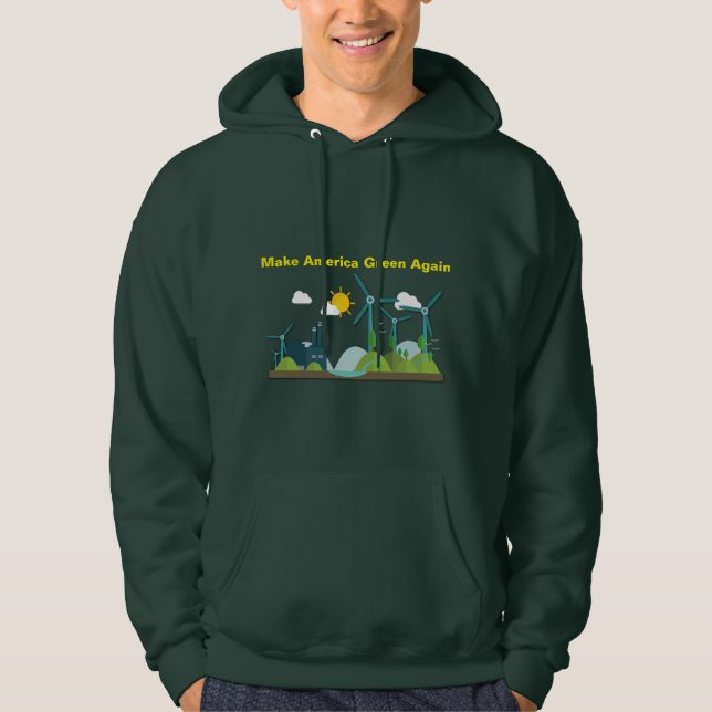 Faites le sweat - shirt à capuche de vert de (Devant)