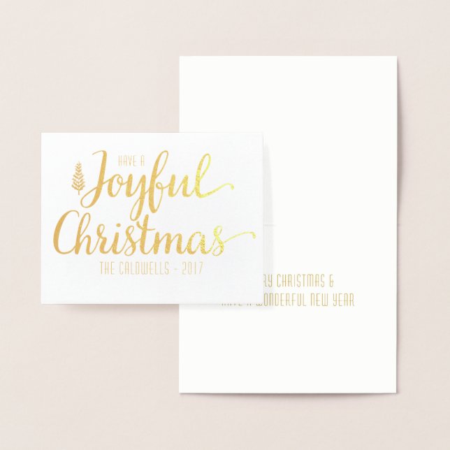 Faites un joyeux voeux de Noël | Carte Gold Foil (Affichage)