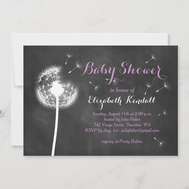 Faites un souhait ! Invitation de baby shower (Devant)