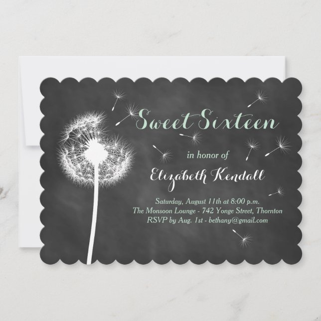 Faites un souhait ! Invitation de sweet sixteen (Devant)