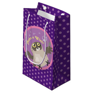 Faites un voeu ! Petit sac cadeau de hibou