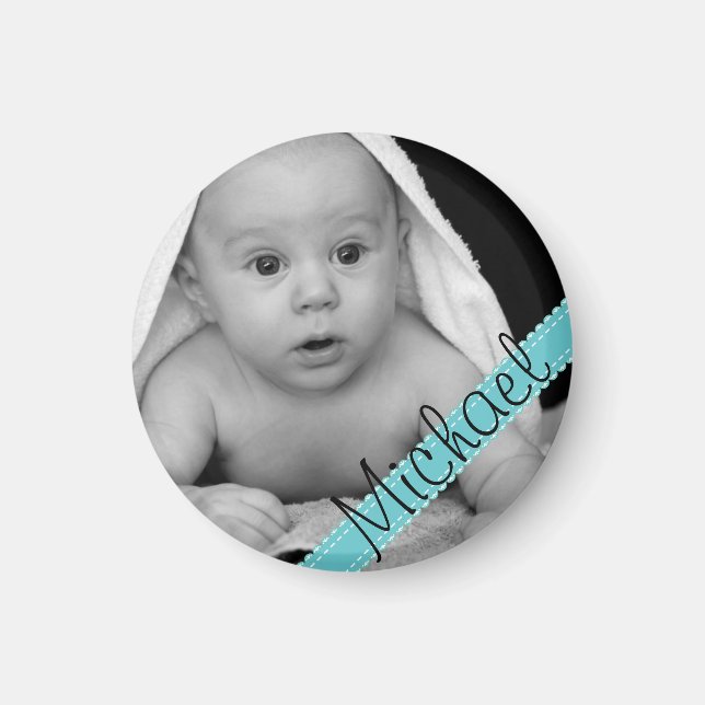 Faites votre propre bébé Photo Name Magnet (Devant)
