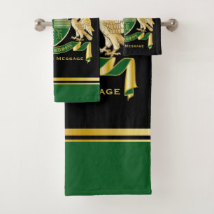 Faites votre propre blason Green Gold Eagle Emblem