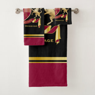 Faites votre propre blason Red Gold Unicorn Emblem