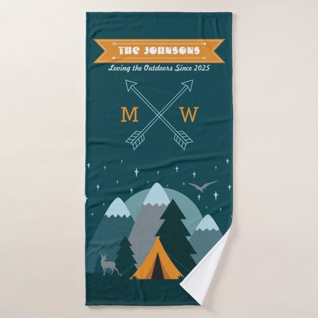 Faites votre propre camping Mountain Outdoor Adven (Serviette de bain)