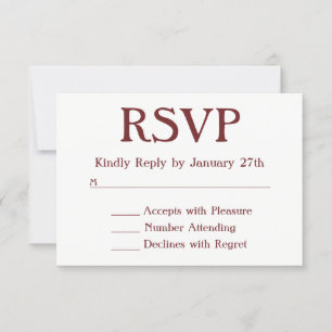 Faites Votre Propre RSVP Bordeaux et Blanc