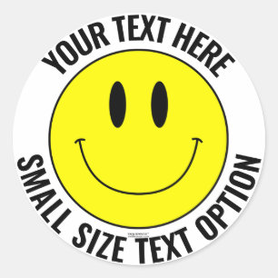 Faites votre propre Smilie Sticker rond (petit tex