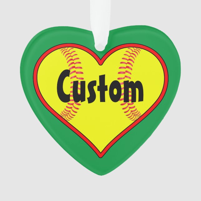 Faites votre propre Softball Heart Ornament de Noë (devant)
