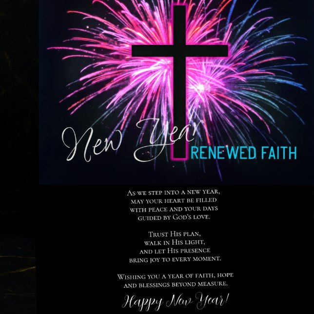 Faith and Fireworks New Year Card Karte (Von Creator hochgeladen)