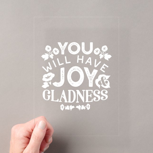 Faith and Happiness – Joy and Gladness Quotes Acryleinladungen (Insitu (Handheld))