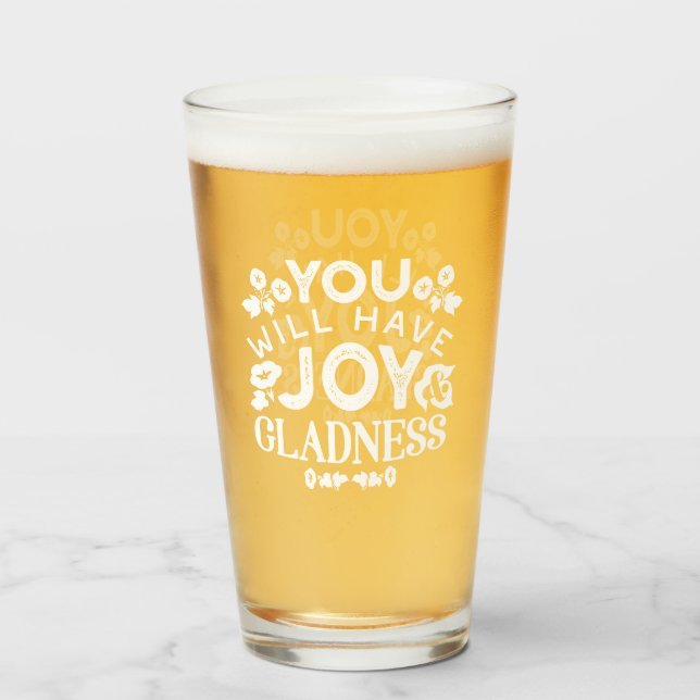 Faith and Happiness – Joy and Gladness Quotes Glas (Vorne (Gefüllt))