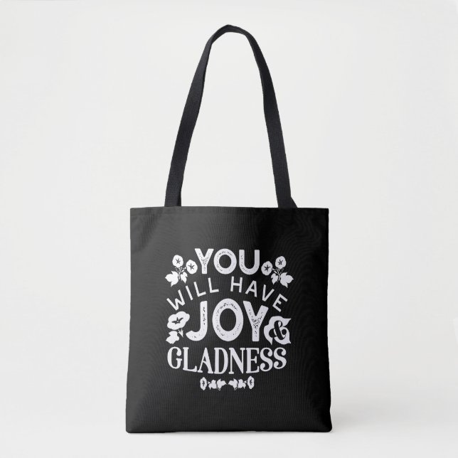 Faith and Happiness – Joy and Gladness Quotes Tasche (Vorderseite)