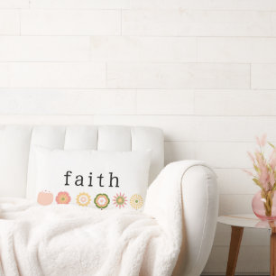 Faith and Hope Pink Blume Moderne Inspiration Lendenkissen